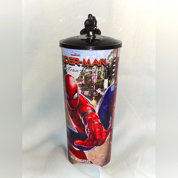 Other - 5/$50 EUC Spiderman Far From Home Cinema Reusable Cup Black Spiderman Topper